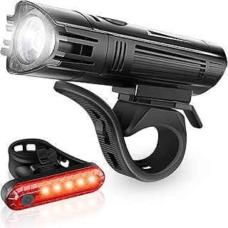 Super Bright Bike Light Set, Powerful LED USB Rechargeable Front Headlight and Back Taillight, 2000mah Lithium Battery, Waterproof, 4 Lighting Modes Mountain Road Bicycle Lights