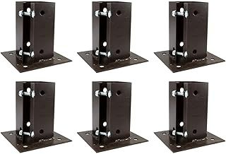 6 x Fence Post Holder 100mm posts Support Bolt Down Shoe Anchor Clamp Grip Brown for 100mm x 100mm posts (4") Eliza Tinsley Swiftpost, Pack of 6