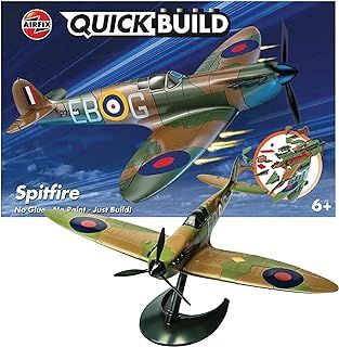 Airfix J6000 Quick Build Spitfire Aircraft Model Kit,Multi-colored,116 millimeters