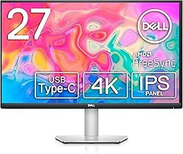 Dell S2722QC USB-C 27 Inch 4K UHD (3840x2160) Monitor, 60Hz, IPS, 4ms, AMD FreeSync, 99% sRGB, HDR, Built-in Speakers, USB-C, 2x HDMI, 2x USB, 3 Year Warranty, Silver