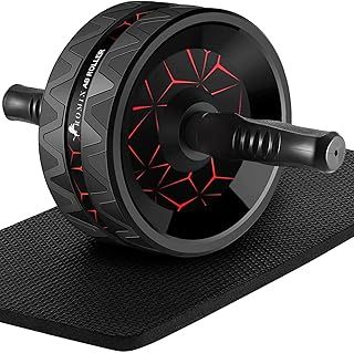 Ab Roller, 440lbs Capacity, Extra Thick Non-Slip Knee Mat, Abdominal Exerciser for Men Women