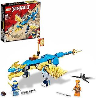 LEGO NINJAGO Jay’s Thunder Dragon EVO 71760 Playset Featuring a Posable Dragon Toy, NINJAGO Jay and a Snake Toy; Building Kit for Kids Aged 6+ (140 Pieces)