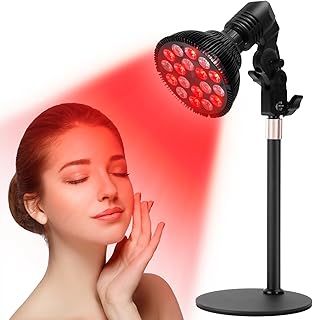 Cozion Red Infrared Lamp with Base,18 LEDs 660nm&850nm Infrared Light with Base, 54W red LED Light lamp Adjustable 360° Angle gooseneck red Light lamp for Home Use