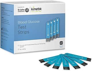Kinetik Wellbeing Blood Glucose Test Strips, Pack of 50 - Compatible with Kinetik Monitor AG-607 - Home Diabetic Glucose Strips Used by the NHS - For Blood Sugar Level Monitors & Diabetes Management