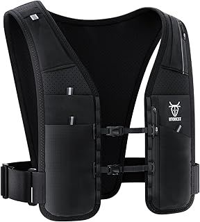 UTOBEST Running Vest 5L, Lightweight Reflective Running Hydration Vest with 7 Pockets for Men & Women, Dual Adjustable Phone Holder Vest for Marathon, Trail Running, and Night Runs