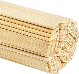 Pllieay 60 Pieces Bamboo Sticks Wooden Craft Sticks Extra Long Sticks for Making Star Lanterns and Other Crafts (40CM Length × 0.9CM Width)
