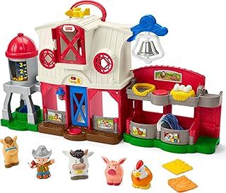 Fisher-Price Little People Toddler Learning Toy Caring for Animals Farm Interactive Playset with Smart Stages for Ages 1+ Years