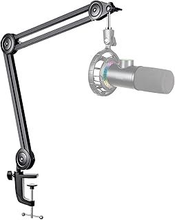 FIFINE Microphone Arm Stand-Heavy Duty Boom Arm, Suspension Scissor Adjustable Mic Stand with Desk Mount, 5/8" Screw, Cable Ties, for Recording Gaming Streaming Podcasting-BM63