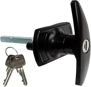 Garage Door Parts Black Powder Coated T Handle Lock Pattern Universal