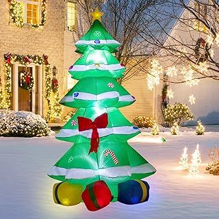 Ycolnaefllr 10Ft/305CM Christmas Inflatable Gift bag for Santa with LED Lights Holiday Patio Decoration, Christmas Indoor Outdoor Decoration
