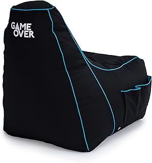 Game Over Lich Blade Video Gaming Bean Bag Chair | Indoor Living Room | Side Pockets for Controllers | Headset Holder | Ergonomic Design for the Dedicated Gamer