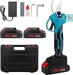 Electric Pruning Shears Cordless Electric Scissors with 2Pcs 21V Rechargeable Batteries, Brushless Motor, LCD Display, 30mm Cutting Diameter Portable Secateurs for Garden Orchards to Pruning Branches
