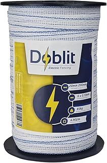 Poly Tape 20mm | Electrifiable Fence Conductor/Permanent & Portable Fencing Ideal for Horse Paddock and Grazing / 200m / (White)