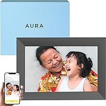 Carver WiFi Digital Picture Frame | The Best Digital Frame for Gifting | Send Photos From Your Phone | Quick, Easy Setup in Aura App | Free Unlimited Storage | Gravel