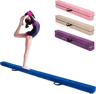 COSTWAY Folding Gymnastics Balance Beam, 7ft/210cm Kids Training Beam with Carry Handles, Anti-Slip Base, Floor Gymnastics Beams for Home Gym Exercise