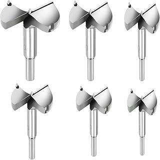 [Large Size Version] Cymax 6PCS Forstner Drill Bit Boring Hole Saw Set 30/35/40/45/50/60mm Tungsten Steel Hinge Cutter Tool Kits for Wood Plastic Plywood