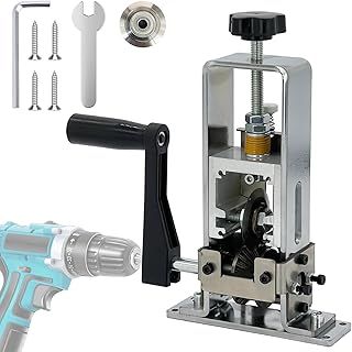 Wire Stripper 1-25mm Tool Wire Stripper Machine for Hand Crank or Drill Powered Manual Can be Fixed or Removed Cable Stripper for Copper Scrap Recycling（Silver）