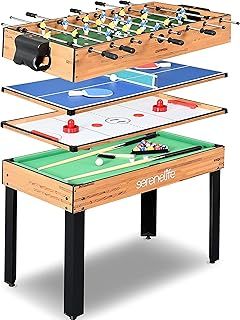SereneLife Multi Game Table, 48" Arcade Sports Game with Accessories, Table Tennis, Hockey, Billiards, Football, Table Football, All in One, Indoor and Outdoor Family Kids Adults