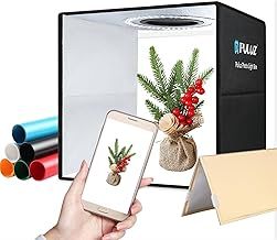 PULUZ Light Box Photography, 12''/30cm Portable Photo Studio Lightbox Small Shooting Tent Booth Kit with 120 LED Lights Dimmable & Reflector Board & 6 PVC Backdrops
