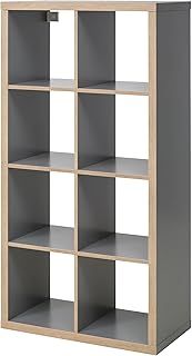IKEA KALLAX Shelving Unit, 77x147 cm, Grey/Wood Effect