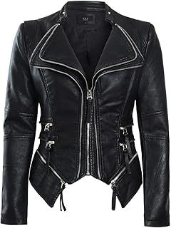 SS7 Womens Faux Leather Biker Jacket