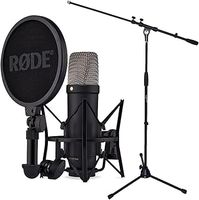 Rode NT1 5th Generation Black XLR USB Studio Microphone + Keepdrum Microphone Stand