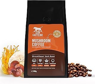 Lean Caffeine Mushroom Coffee Ground 908g - Mushroom Extract Lions Mane, Reishi Mushroom, Cordyceps & Agaricus Blazei Shroom Blend