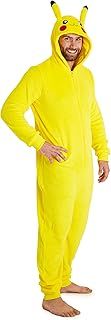 Pokemon Mens Fleece Onesie with Hood, Fleece Loungewear - Anime Gifts for Men