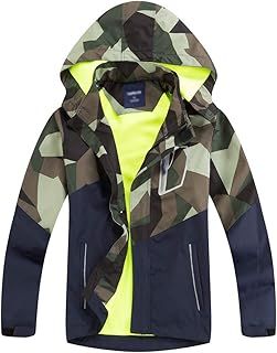 Kids Fleece Lined Raincoat Camo Waterproof Jackets