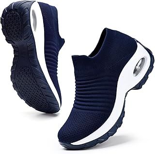 HKR Womens Trainers with Arch Support Non Slip Work Shoes Comfortable Slip on Shoes Walking