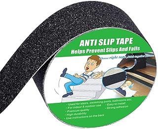 Anti Slip Tape, High Traction, Strong Grip Abrasive, Not Easy Leaving Adhesive Residue, Indoor & Outdoor (50MM Width x 5M Long, Black)