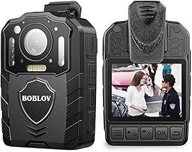 BOBLOV KJ25 1080P Body Camera, Built-in 3000mAh Large Battery for 13 Hours Video Shooting with Audio, Night Vision Body Worn Camera with Pre/Post-Recording, for Law Enforcement (without TF Card)