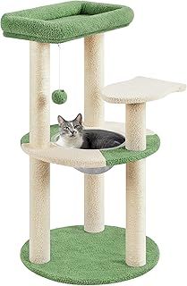 Yaheetech 90cm Cat Tree Tower with 2 Perches & 2 Scratching Posts & Rremovable Capsule Nest for Indoor Cats, Indoor Cat House, Cat Climbing Tree Activity Centre, Army Green/Beige