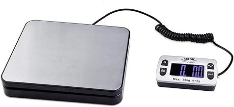 ABCON POSTSHIP Digital 50kg 110lb with 2g 0.1oz Increments 20x17cm Stainless Steel Platform Letter Postal Postage Parcel Shipping Weighing Warehouse Scales Compact Platform + Extendable Display Cable