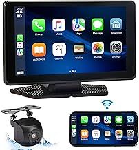 Wireless Apple CarPlay & Android Auto, 7-inch IPS Touchscreen Wireless A-pple CarPlay, Supports Mirror Link, Siri and Google Assistant, Dual USB - Suitable for Various Car Models