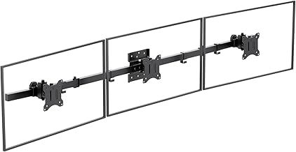 WALI Triple Monitor Wall Mount for 17 to 32 Inch, Computer Monitor Arm for 3 Screens, Swivel Tilt Wall Mount with Mounting Holes 75x75/100x100mm, Holds Up to 7 kg per Arm (013ARM), Black