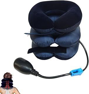Device Inflatable Spine Alignment Pillow,Neck Traction Device,Cervical Neck Traction Device for Instant Neck Pain Relief,Cervical Neck Traction Collar,Adjustable Cervical Neck Stretcher Collar(Blue)