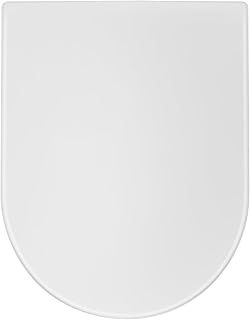 SAMODRA Toilet Seat D-Shape, White Soft Close Toilet Seat,Top Fixing,Quick Realease for Easy Clean,Heavy Duty UF Material Toilet Lid,36 * 46.6 cm