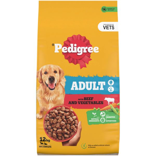 Pedigree Complete Dog Dry Food for Dogs with Beef and Vegetable 12 kg