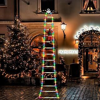 Kopotma 10ft Multicolor Christmas Decoration Lights with Climbing Santa Claus, LED Christmas Decorative Lights for Indoor/Outdoor Use