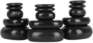 Ejoyous Hot Massage Stone Set, 20 Basalt Massage Stones Hot Stone Heater Kit, Massage Black Basalt Stone Starter Set Hot Massage Stones for Essential Oil Pedicure Massage Spa Therapy