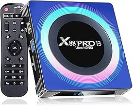 BL Android TV Box 13.0, 2025 Android 13 TV Box 4GB RAM 32GB ROM 6K 8K Wi-Fi 6, X88 PRO 13 Android Box RK3528 Quad-Core 2.4G/5G Wi-Fi Bluetooth 5.0 USB 3.0 Smart TV Box