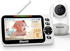 5" Split-Screen Baby Monitor with 30-Hour Battery, Large Video Baby Monitor with Camera and Night Vision, Remote Pan/Tilt/Zoom Camera, Two-Way Talk, Lullabies, No WiFi,Up to 1000ft