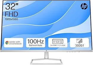 HP Series 5 31.5" FHD Monitor (532sf) - 100Hz Refresh Rate, 3000:1 CR, 99 percent sRGB Colour & 300 Nits - HDMI & VGA Ports - Low-Blue Light, Ergonomically Adjustable,WWCB Certified - Responsibly Made