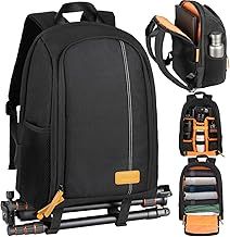 TARION Camera Backpack, Photography Backpack with Large Capacity, Padded Insert, 15'' Laptop Compartment, Professional Waterproof Camera Bag for DSLR SLR Canon Nikon Fuji Sony Cameras
