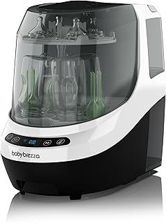 Baby Brezza Bottle Washer Pro – 3-in-1 Baby Bottle Cleaner; Wash, Sterilise, Dry – Universal Cleaning for All Bottles: Plastic + Glass + Newborn Dummy + Breast Pump Parts - HEPA Filtration