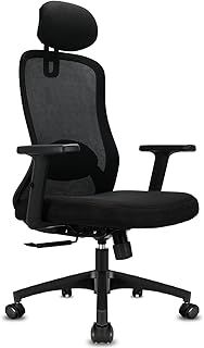 Durrafy Ergonomic Computer Desk Chair, High Back Home Office Chair with Adjustable Headrest and Lumbar Office has 90°-130° Reclining Function (Lockable) Support for Home Study or Managerial Work