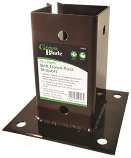 Heavy Duty Galvanised Bolt Down Square Bracket Post Fence Foot Base Support, 75 mm x 75 mm