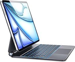 CHESONA iPad Air 13 inch Keyboard (M3,2025/M2,2024), iPad Pro 12.9 inch Case with Keyboard (6th/5th/4th/3rd), Multi-Touch Trackpad with 7 Color Backlit, Floating Cantilever Stand, Black
