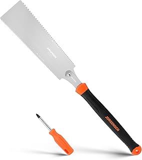 JORGENSEN Japanese Pull Saw 250mm, Double Edged 18/7-12TPI Flush Cut Saw, Flexible Hand Saw for Craft, Hobby, DIY, Trim Pull Saw for Woodworking Tools